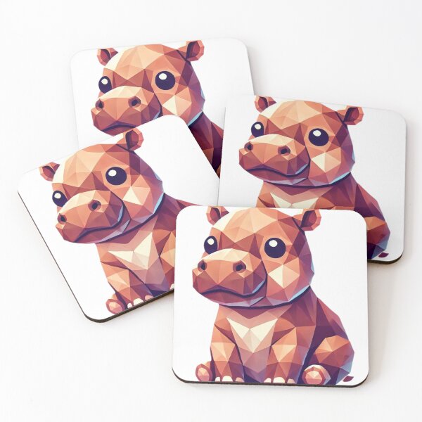 Item preview, Geometric Baby Hippo Art – Polygon Animal Design for Modern Decor designed and sold by MrDRK1536.