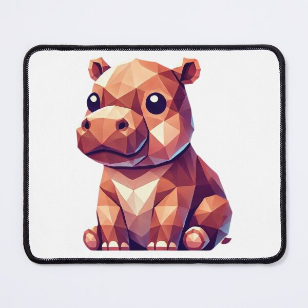 Item preview, Geometric Baby Hippo Art – Polygon Animal Design for Modern Decor designed and sold by MrDRK1536.