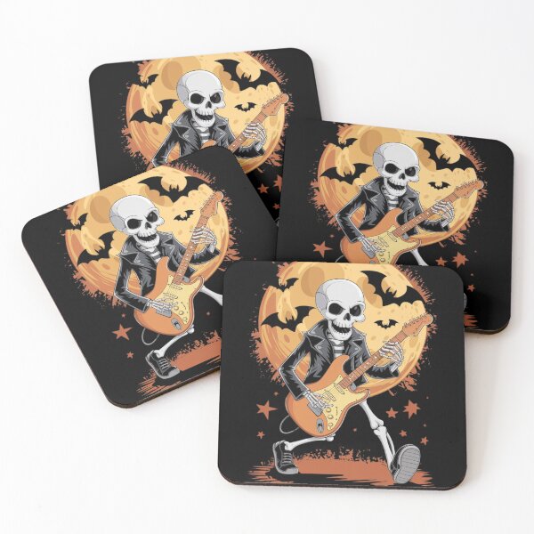 Item preview, Cheerful skeleton playing electric guitar, terrible season designed and sold by KolorellaS.