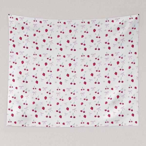 Item preview, Cherries, strawberries, bows and hearts designed and sold by FlaviaMunson.
