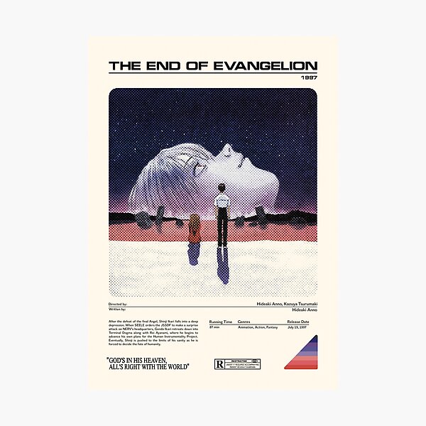 Aperçu de l'œuvre Affiche minimaliste de la fin d'Evangelion Pop Culture créée et vendue par TycheaArt.