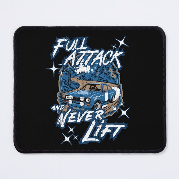 Item preview, FULL ATTACK AND NEVER LIFT rally racing enthusiast and classic car lover historic rallies design designed and sold by Jt41.