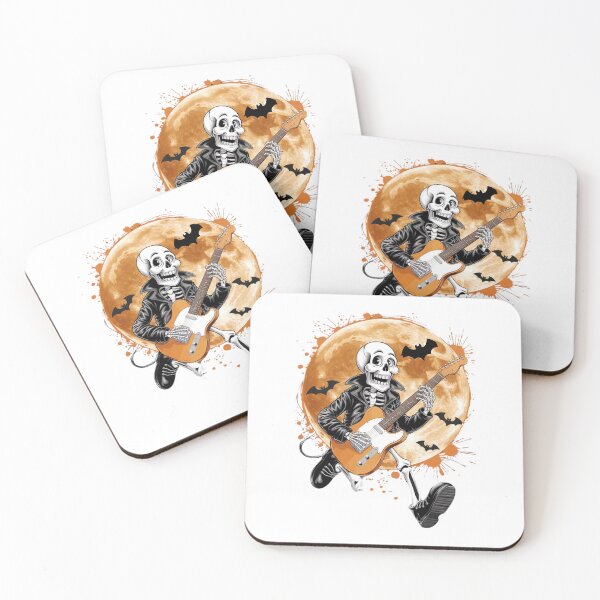Item preview,  Cheerful skeleton playing electric guitar, terrible season designed and sold by KolorellaS.