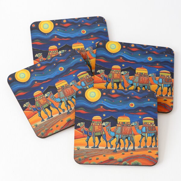 Item preview, Desert Camel Train at night 3 designed and sold by George Hutton Hunter.