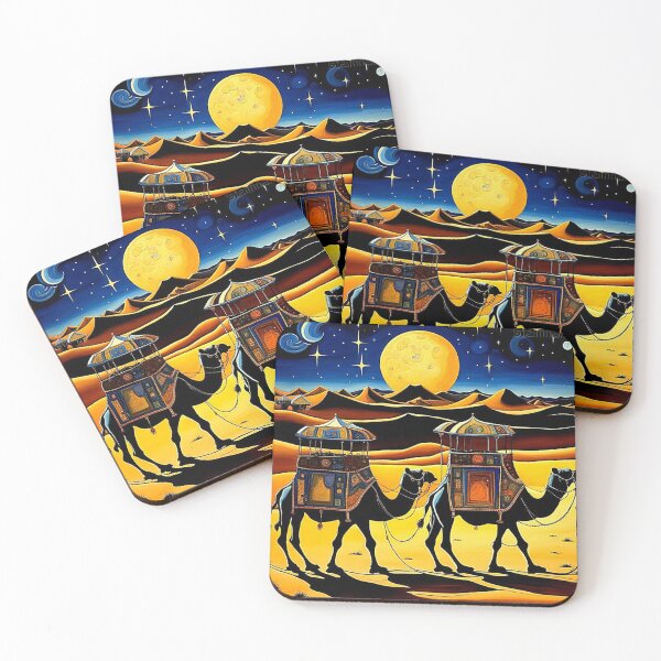 Item preview, Desert Camel Train at night 2 designed and sold by George Hutton Hunter.