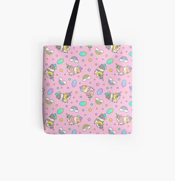 Piggycorn Pattern in pink All Over Print Tote Bag