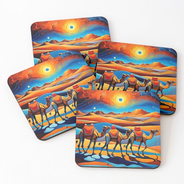 Item preview, Desert Camel Train at night 4 designed and sold by George Hutton Hunter.
