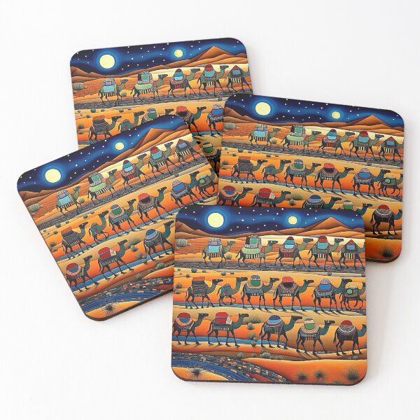 Item preview, Desert Camel Train at night 5 designed and sold by George Hutton Hunter.