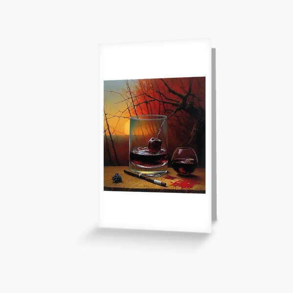 Bourbon and Boxed Wine Halloween Greeting Card