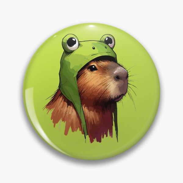 Item preview, Sketchy Funny Capybara In Frog Hat designed and sold by TomFrontierArt.