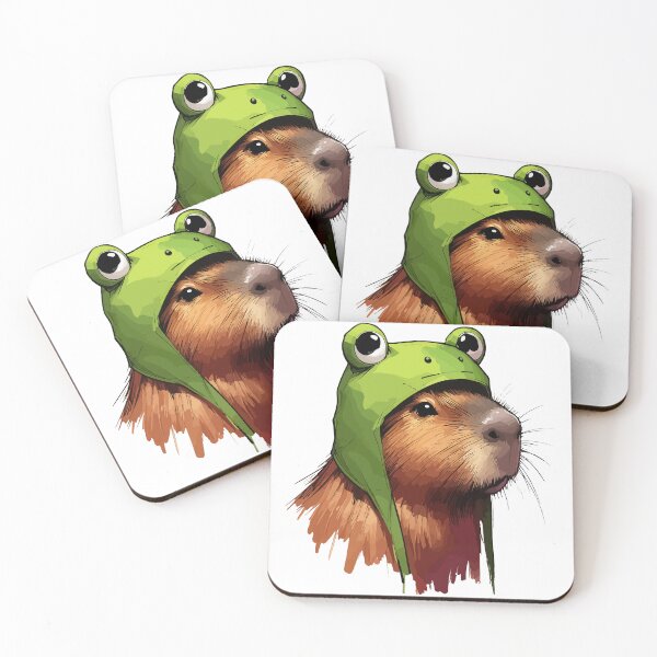 Item preview, Sketchy Funny Capybara In Frog Hat designed and sold by TomFrontierArt.