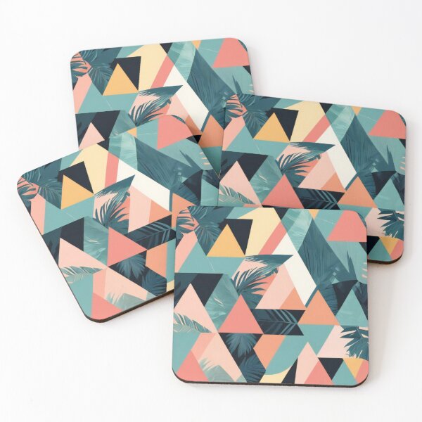 Item preview, Tropical Palm Leaf Geometric Pattern designed and sold by ImmersiveArt Era.