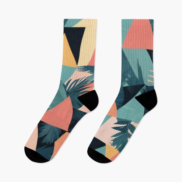 Item preview, Tropical Palm Leaf Geometric Pattern designed and sold by ImmersiveArt Era.