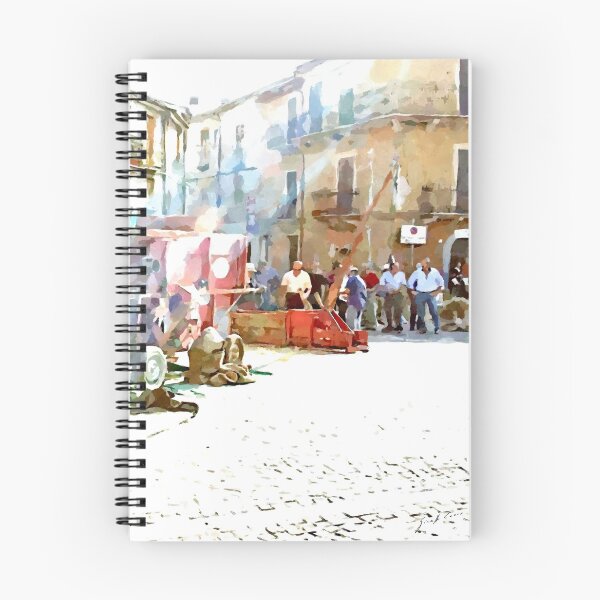 Item preview, People look at the threshing machine in the square designed and sold by Giuseppe Cocco.