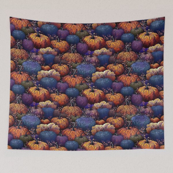Item preview, Purple and Orange Floral Fantasy Pumpkins designed and sold by pinkal.