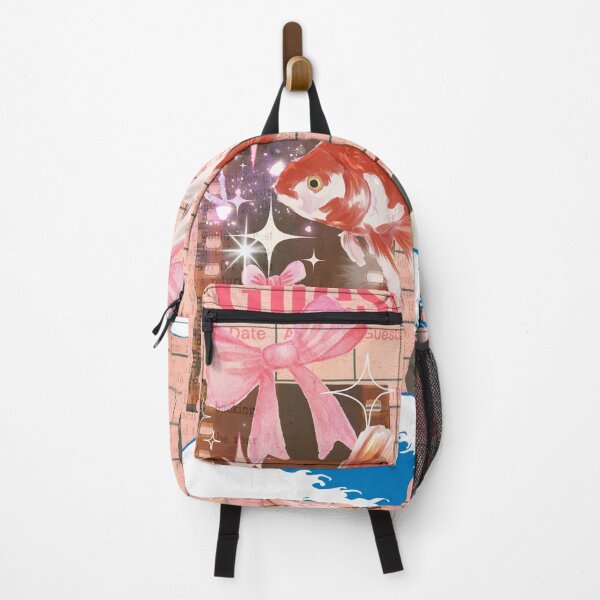 Item preview, Pink Vintage Collage with Japanese Koi Fish designed and sold by bowsbotanicals.
