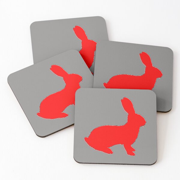 Item preview, Neon Red Minimalist Rabbit Outline designed and sold by 4rpixs.