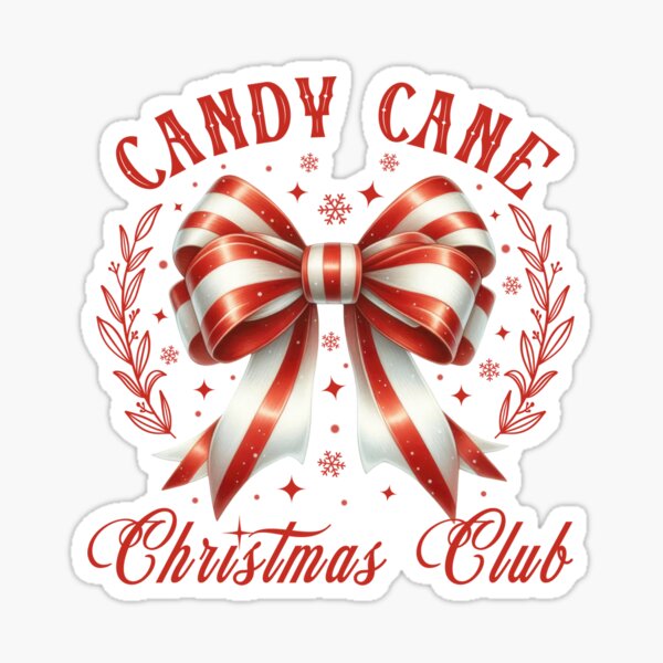 Candy Cane Christmas Club Sticker