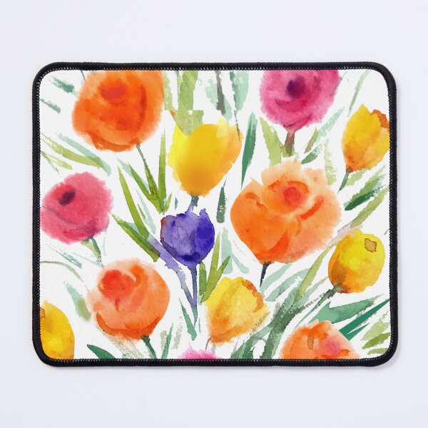 Item preview, colorful poppies branches - watercolor painting designed and sold by SamirArt.