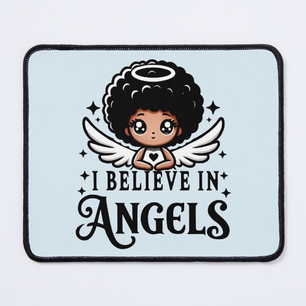 Item preview, I believe in angels afro girl designed and sold by CharmSpell.