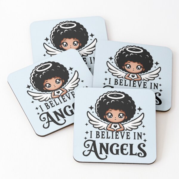 Item preview, I believe in angels afro girl  designed and sold by CharmSpell.