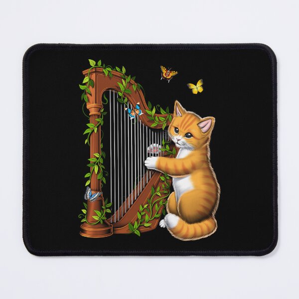 Item preview, Cat Playing Harp designed and sold by underheaven.