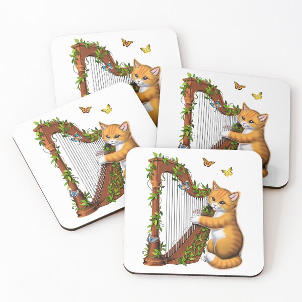Item preview, Cat Playing Harp designed and sold by underheaven.