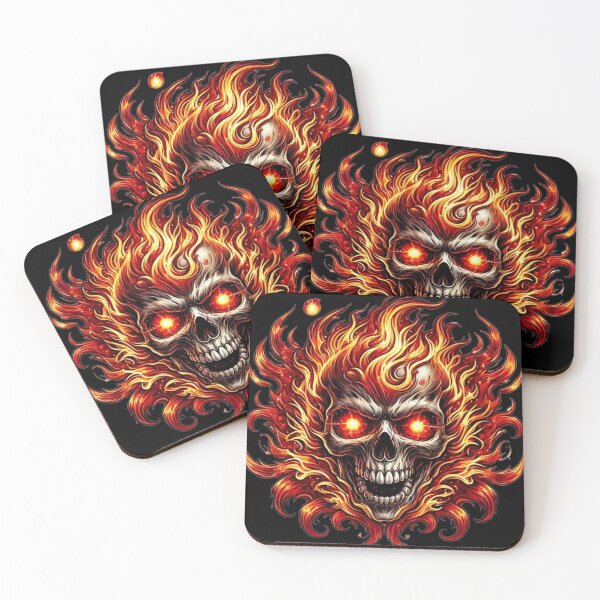 Item preview, Flaming Skull with Red Eyes 2 designed and sold by LaNadaYFundante.