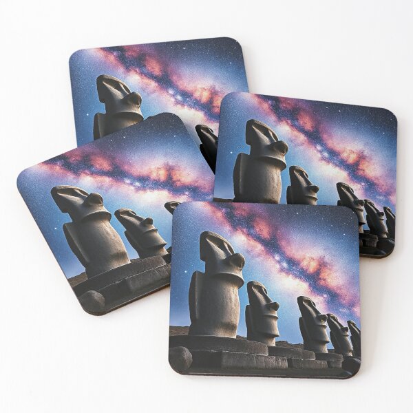 Item preview, Landscape Moai statues oil painted style. designed and sold by HardToFindMerchandise.