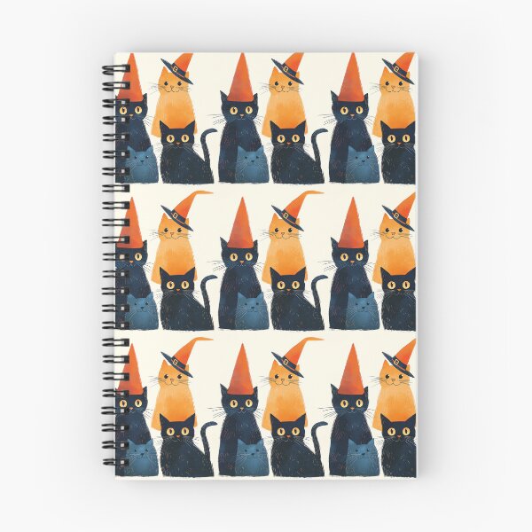 Item preview,  Playful Halloween Cats in Party Hats Pattern designed and sold by DiShepherd.