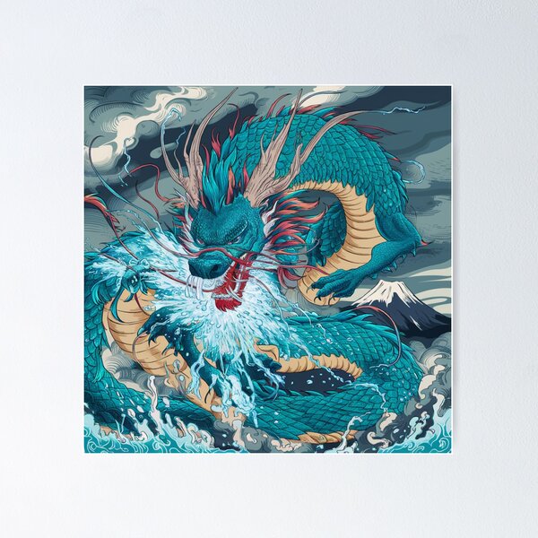 Item preview, Hokusai Style Dragon designed and sold by whitecat23.