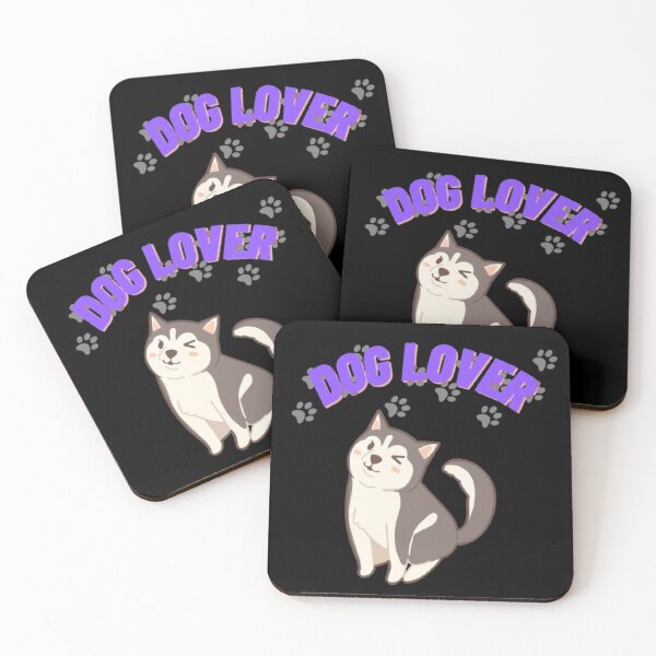 Item preview, Dog Lover Winking Husky Cartoon with Paw Prints designed and sold by MSHobbies.