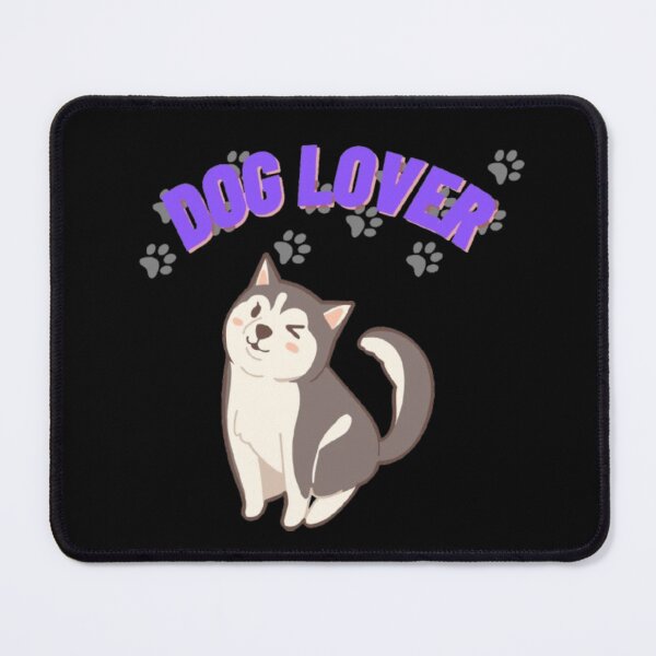 Item preview, Dog Lover Winking Husky Cartoon with Paw Prints designed and sold by MSHobbies.