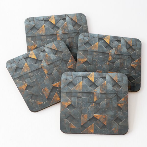 Item preview, Geometric Interlocking Shapes in Rustic Bronze designed and sold by TotemTrovia.