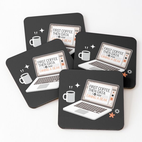 Item preview, First coffee then data l am earning a break: coffee lover tshirt  designed and sold by trendie-tees.