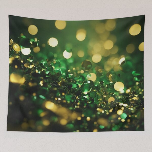 Item preview, Abstract gold and green liqiud beads designed and sold by ADP76.