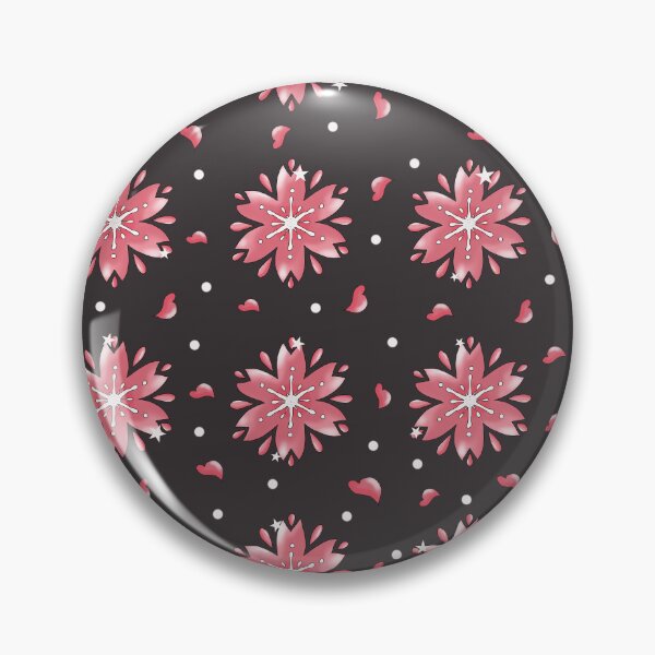 Item preview, Pattern  floreale  rosa e nero con  fiorindinciliegio stilizzati stile giapponese con sfondo scuro. Arte botanica . Design elegante designed and sold by Lucia85.