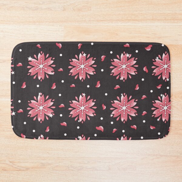 Item preview, Pattern  floreale  rosa e nero con  fiorindinciliegio stilizzati stile giapponese con sfondo scuro. Arte botanica . Design elegante designed and sold by Lucia85.