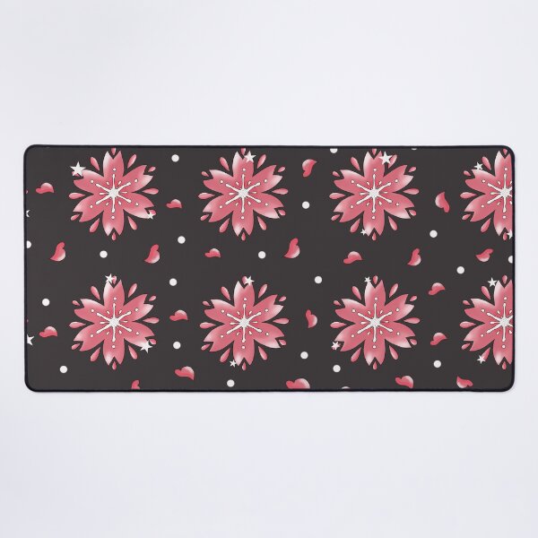 Item preview, Pattern  floreale  rosa e nero con  fiorindinciliegio stilizzati stile giapponese con sfondo scuro. Arte botanica . Design elegante designed and sold by Lucia85.