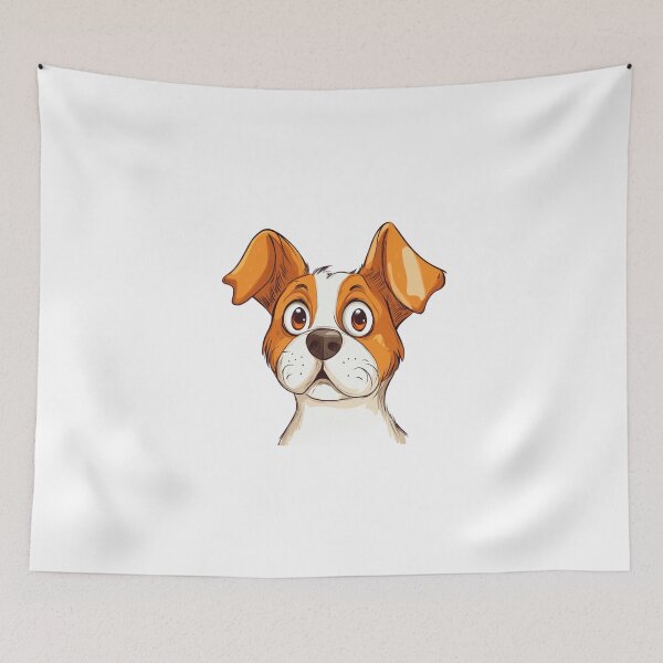 Item preview, Surprised Dog Cartoon with Big Eyes designed and sold by IllustrifyArts.