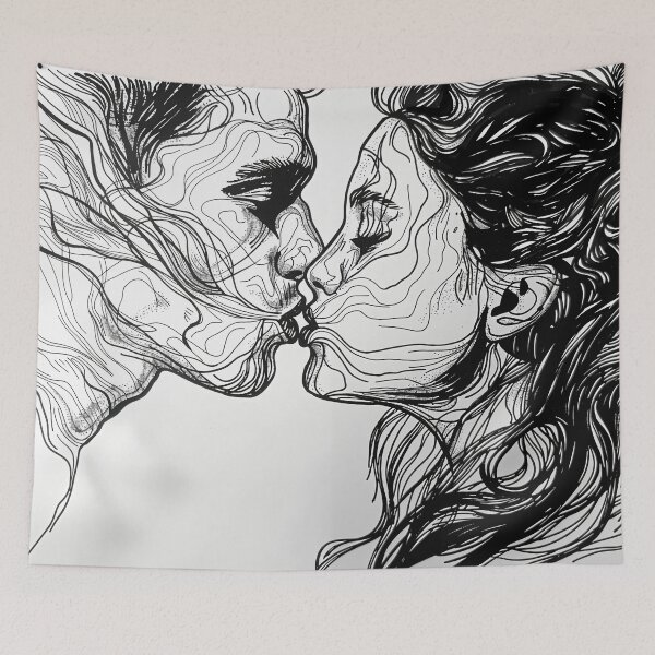 Item preview, Waves of Passion, ink on paper, 2024, 21-29 cm designed and sold by oanaunciuleanu.