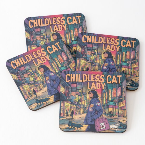 Item preview, Childless Cat Lady: Neon Nightscape designed and sold by mossysparkles.
