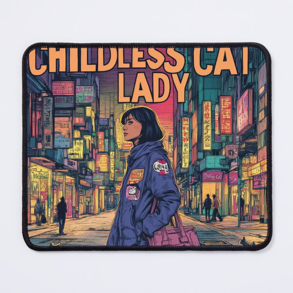 Item preview, Childless Cat Lady: Neon Nightscape designed and sold by mossysparkles.