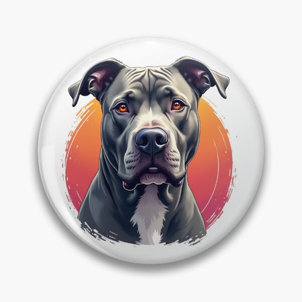 Item preview, Grey Pitbull lover Dog art  designed and sold by PetArt  ⭐⭐⭐⭐⭐.