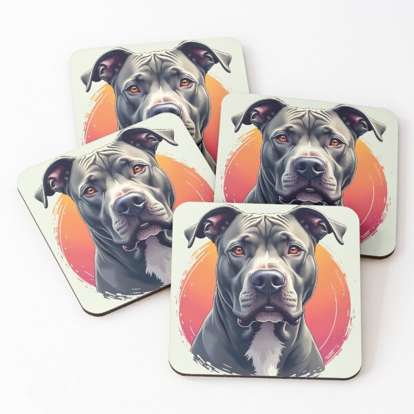 Item preview, Grey Pitbull lover Dog art  designed and sold by PetArt  ⭐⭐⭐⭐⭐.