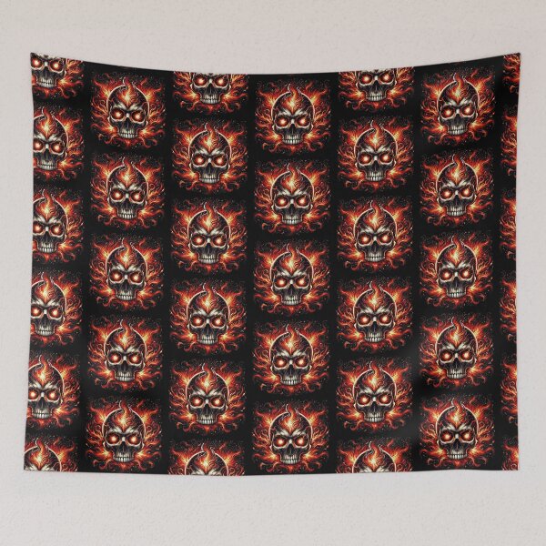 Item preview, Flaming Skull with Red Eyes 3 designed and sold by LaNadaYFundante.
