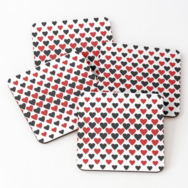 Item preview, romantic love pattern black and red hearts designed and sold by ak7sailor.