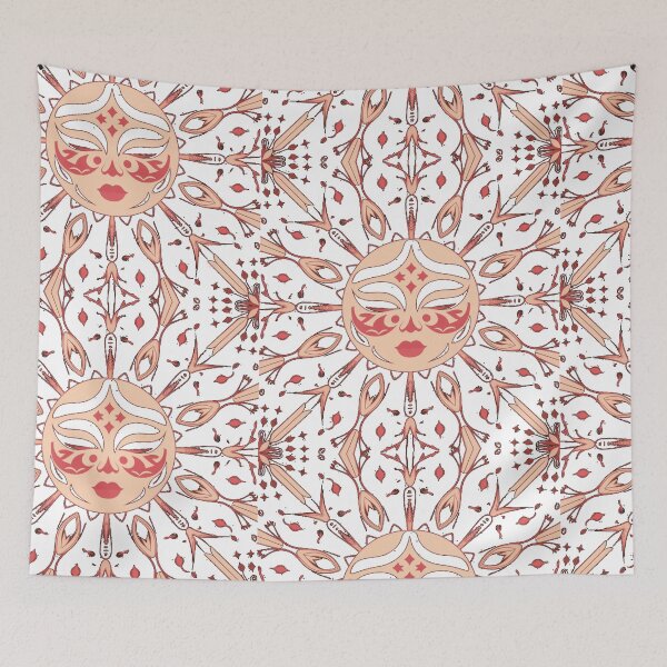 Artikelvorschau, nahtloses Retro-Muster Blumenornament Mandala - Gesicht Ornament kreisförmig - dekorative Verzierung ikonisch entworfen und verkauft von RAZ1995.