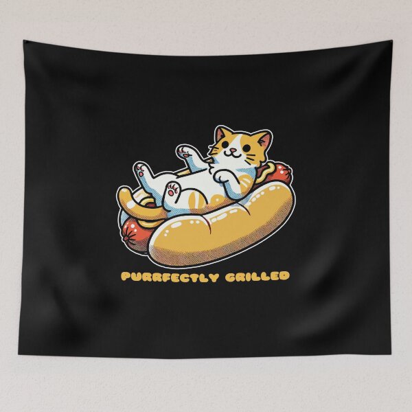 Item preview, Cat Lounging on a Hot Dog designed and sold by MaateoDesign.