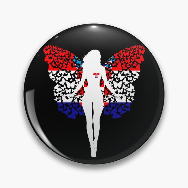 Item preview, Croatian Girl Croatia Flag Roots Pride Butterfly designed and sold by ZNOVANNA.